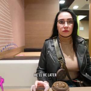 Why step son in public toilet with step mom? ❤︎ Stepmommy get risky cum in coffee